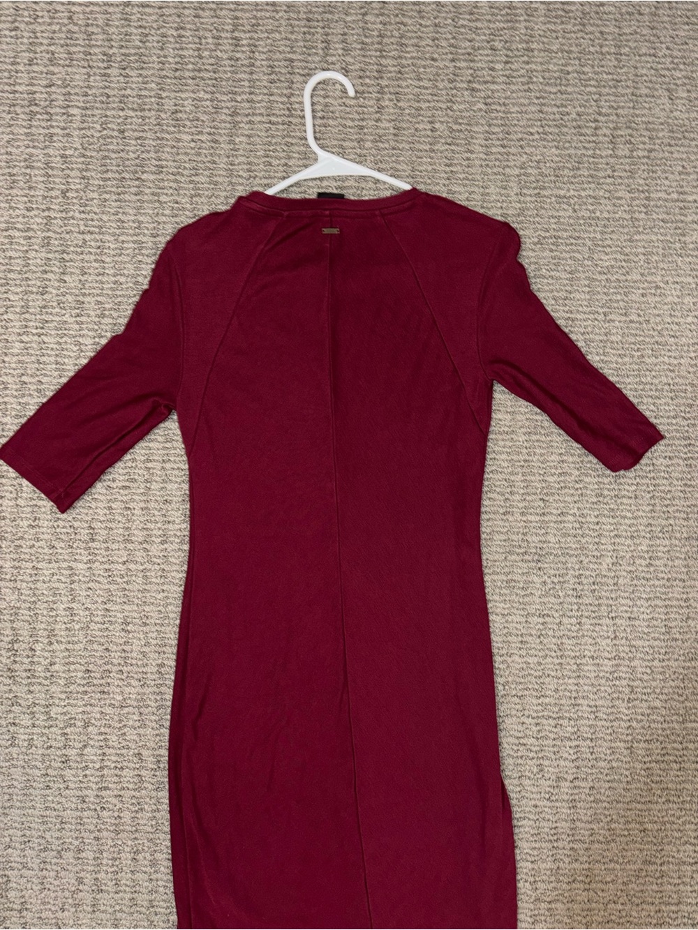 A/X Armani Exchange Women’s Burgundy Midi Knit Dress - Picture 2 of 5